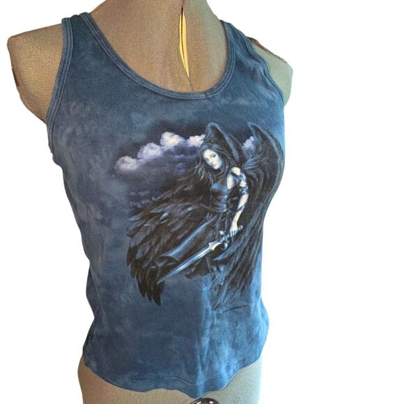 Y2K The Mountain Fallen Angel Blue Tank Top Women's Size Large - Picture 1 of 6